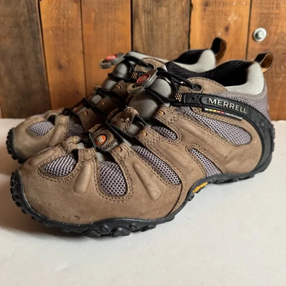 Merrell J77265W Hiking Shoes Mens Size 8W Brown Suede Low Top Trail Sneakers Merrell Hiking Shoes Brown Low Top J77265 Men main image 3